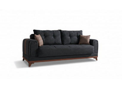 Luxuriéise Wunnzëmmer Canapé 3 Sëtzer Relax Canapé Modern 230 cm Luxus Schwaarz