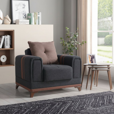 Design Sëtzer Luxus Fotell Relax Textil mat Edelstol Fotell Relaxsessel Modern