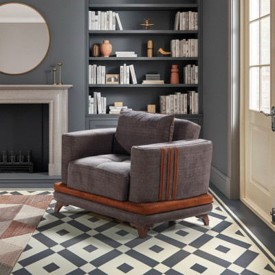 Design Sëtzer Luxus Fauteuil Relax Textil Gro Fauteuil Club Modern Luxus