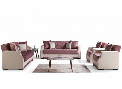 Luxus Sofagarnitur Komplett Couch Sofa Modern Garnitur Livingroom Relax 3+2+1+1 Nei