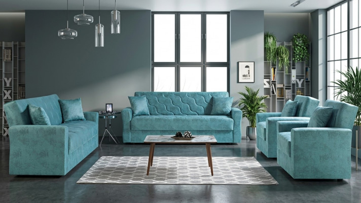 Sofagarnitur 3+2+1+1 Sëtzer Textil Holz Sofa 3 Sëtzer Modern Nei Fauteuil Komplett Set