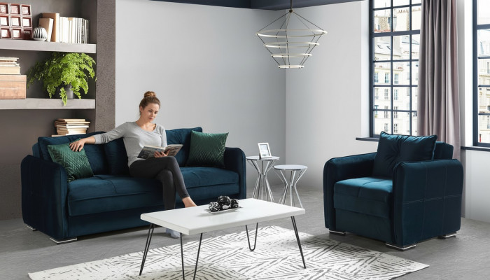 Sofa Garnitur 3+1 Sëtzer Sesselle Garnitur Modern Relax Sesselle Miwwelen Luxus