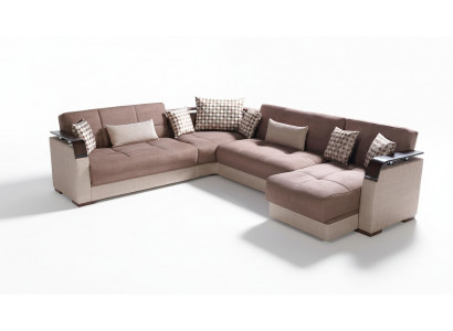 Ecksofa Wunnlandschaft Braun L-Form Sofa Wunnzëmmer Ecksofa Luxus Eckgarnitur
