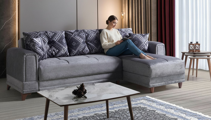 Eckcouch Wunnlandschaft Gro L-Form Eck Sofa Wunnzëmmer Eckcouch Modern