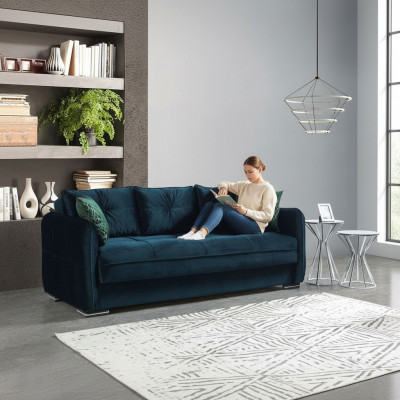 Wunnzëmmer Canapé 3 Sëtzer Design Stil Miwwelen Relax Canapé 3er Modern Canapéen Blo Nei