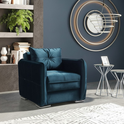 Design Sëtzer Luxus Fautteuil Relax Textil Blo Faarf Fautteuil Club Lounge Modern