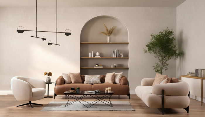 Sofaset 3+3+1 Sëtzer Textil Holz Sofa 3 Sëtzer Modern Fautteuil Neie Komplett Set