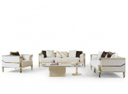 Sofagarnitur 3+3+1 Sëtzer Sëtzgrupp Modern Relax Fotell Miwwelen Nei