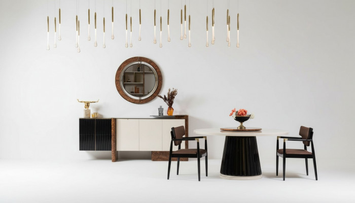 Iesszëmmer Set 4x Still Iessdësch Set Iesszëmmer Designer Holz Still Garnitur