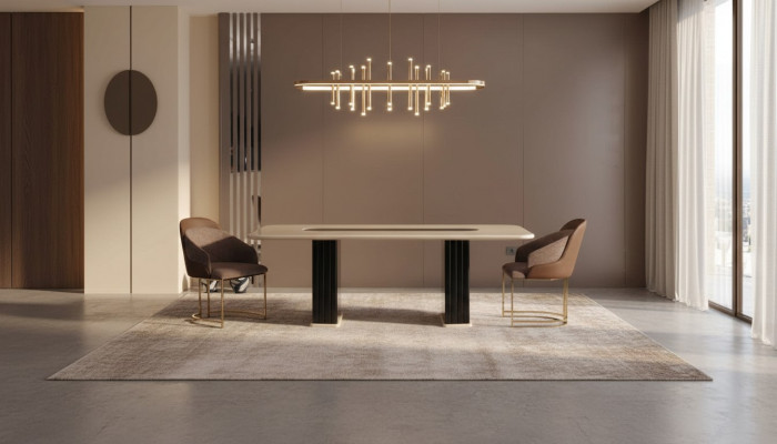 Iesszëmmer Set Luxus 4x Still+Iessdësch Iessgrupp Garnitur Lehnstill Modern