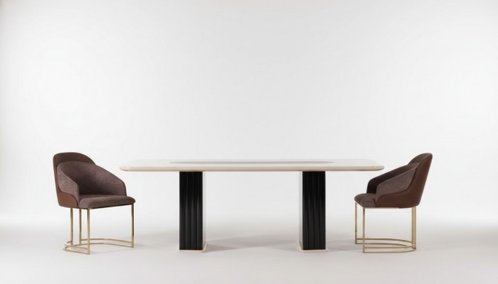 Iesszëmmer Set Luxus 4x Still+Iessdësch Iessgrupp Garnitur Lehnstill Modern