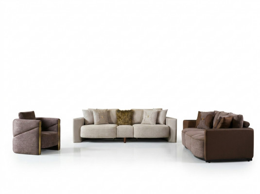 Sofagarnitur 3+2+1 Sëtzer Modern Relax Fautel Modern Stil 3tlg Textil Stoff