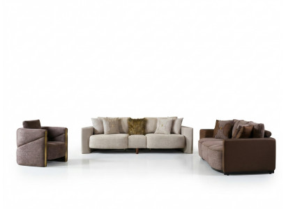 Sofagarnitur 3+2+1 Sëtzer Modern Relax Fautel Modern Stil 3tlg Textil Stoff