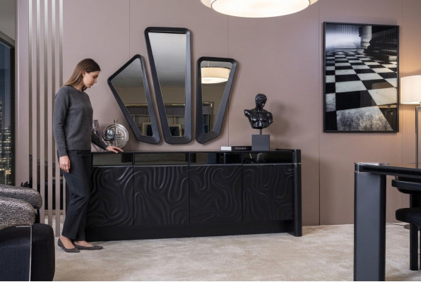 Säitendësch 3x Spigel Anrichte Luxus Garnitur Kommode Holz Kommoden Modern
