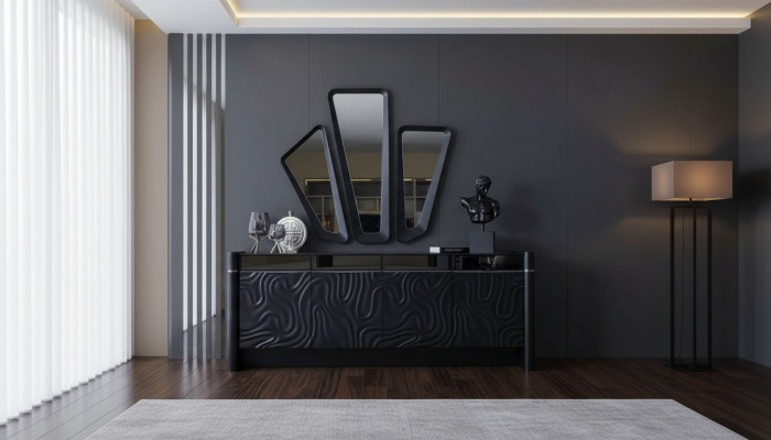 Säitendësch 3x Spigel Anrichte Luxus Garnitur Kommode Holz Kommoden Modern