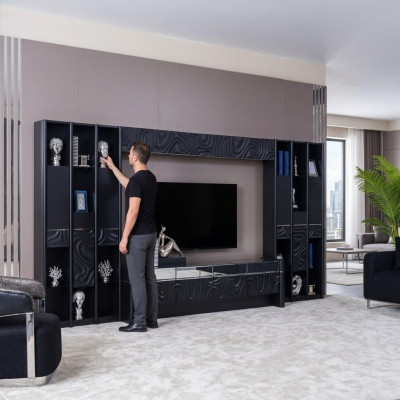 Wunnengsmaueren TV Mauer Holz Modernen Stil Regal Wunnzëmmer Miwwelen Schaf RTV TV Ständer