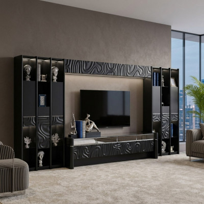 Wunnengsmaueren TV Mauer Holz Modernen Stil Regal Wunnzëmmer Miwwelen Schaf RTV TV Ständer