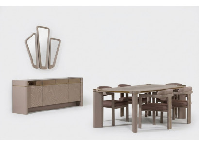 Luxus Iesszëmmer Set Iessdësch + 6x Stull Kommode mat 3xSpigel Iessgruppen