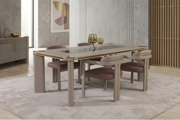 Iesszëmmer Set 4x Stull Iessdësch Set Iesszëmmer Designer Holz Still Garnitur Nei
