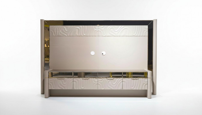 Luxus Wunnwand RTV Lowboard TV Stänner Beige Wunnzëmmer Miwwelen Neien