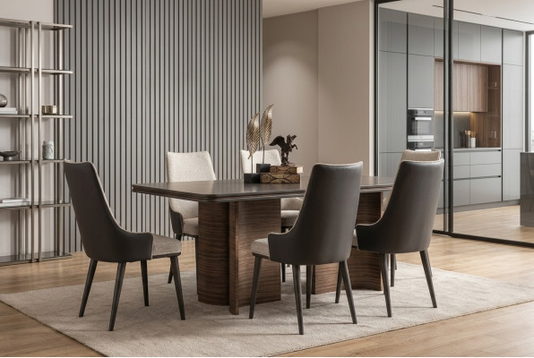Iesszëmmer Set Luxus 6x Still Iessdësch Iessgrupp Garnitur Lehnstill Modern