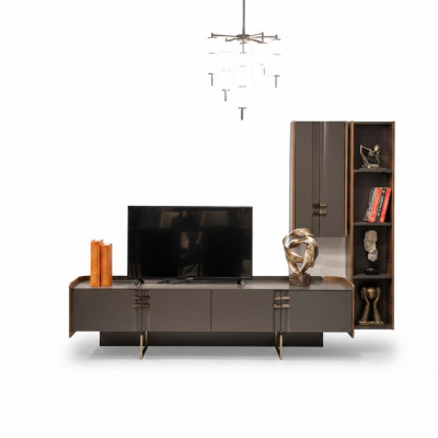 Wunnzëmmer Fernsehwand Holz Modern Regal Wunnzëmmer Miwwelen Schaf RTV mat Wandschaf