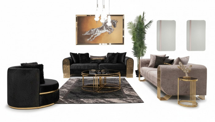 Sofagarnitur 3+3+1 Sëtz Sessel Garnitur Modern Relax Eenzel Sëtz Miwwelen Couchen