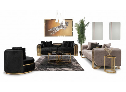 Sofagarnitur 3+3+1 Sëtz Sessel Garnitur Modern Relax Eenzel Sëtz Miwwelen Couchen