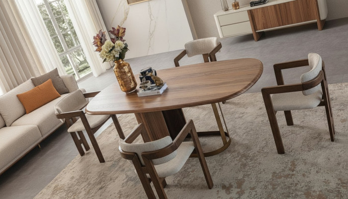 Iesszëmmer Set Luxus 6x Still Iessdësch Iessgrupp Garnitur Lehnstill Modern Nei