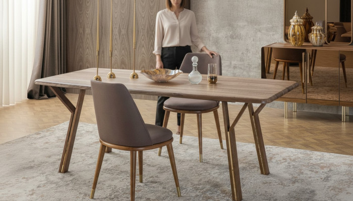 Garnitur Iesszëmmer Stull Set 6x Still + Iessdësch Luxus Miwwelen Grupp Iessgrupp