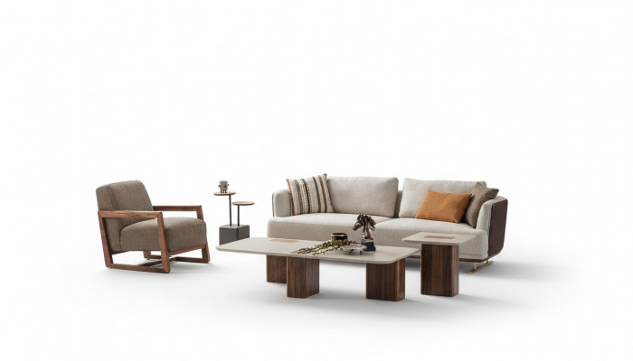 Luxus Canapé-Set Wunnzëmmer Canapé-Set 3+1 Couchtisch Bäistelltësch