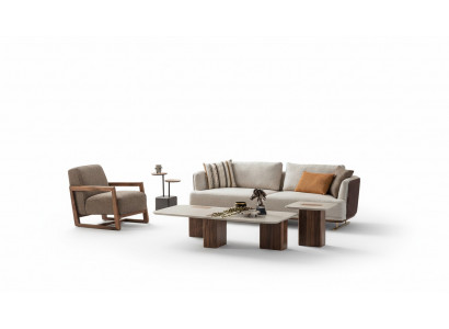 Luxus Canapé-Set Wunnzëmmer Canapé-Set 3+1 Couchtisch Bäistelltësch