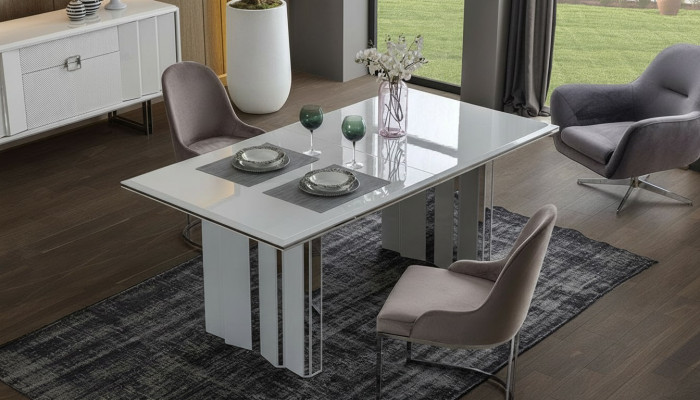 Iesszëmmer Set Luxus 6x Still + Iessdësch Iessgrupp Garnitur Lehnstill Nei Modern