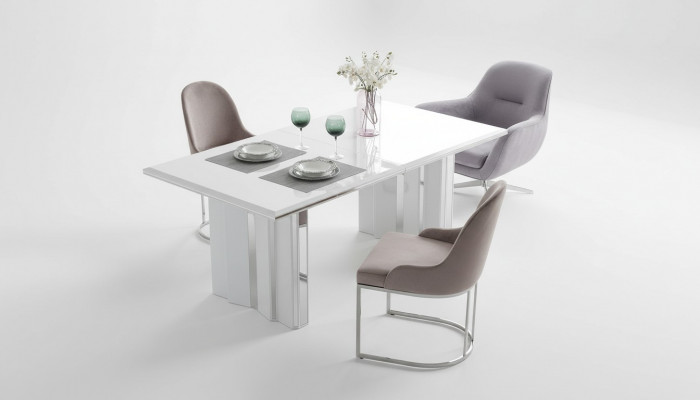 Iesszëmmer Set Luxus 6x Still + Iessdësch Iessgrupp Garnitur Lehnstill Nei Modern