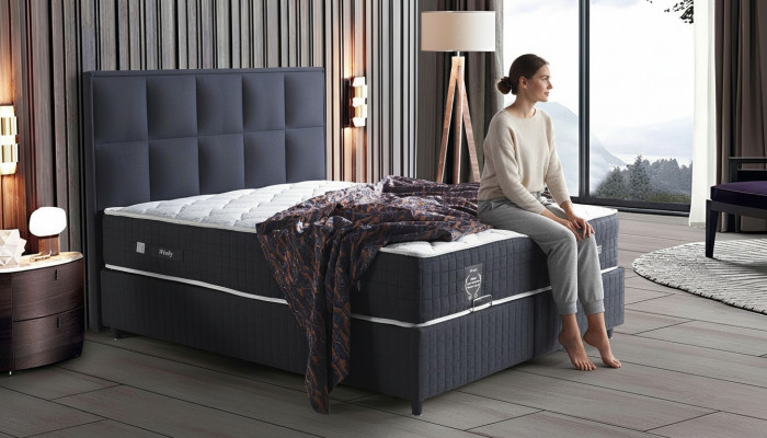 Designer-Duebbelbett Holz Designer-Betten Miwwelen Schlofzëmmer Bett Boxspring