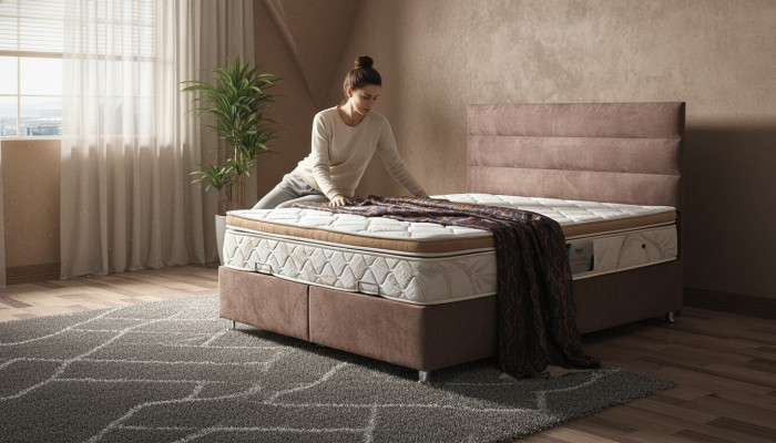 Bett Design Better Luxus Bettkascht Polsterschlofkummer Miwwelen Stoff 160x200