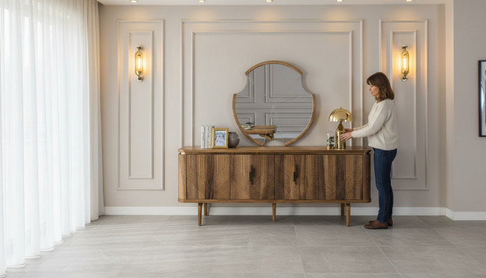 Sideboard Spigel Wunnzëmmer Designer Luxus Kommoden Modern Braun Nei