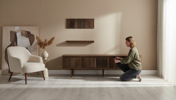 Luxus Wunnwand Wohnzimmer Sideboard RTV Regal Maueren Schaf Nei Miwwelen