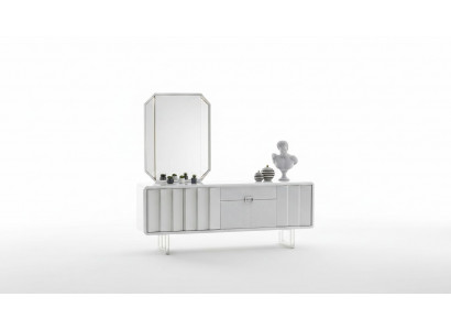 Grupp Sideboard Spigel Kommod Schief Kachholzmöbel Wäiss Wunnzëmmer