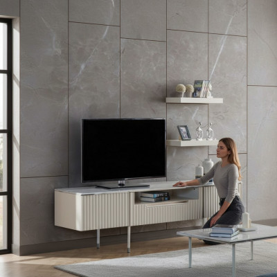 Rtv mat 2x Regaler Sideboard Dësch Wunnzëmmer Modern Holz Design