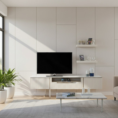 Rtv mat 2x Regaler Sideboard Dësch Wunnzëmmer Modern Holz Design
