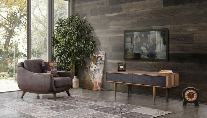 TV-Stänner Säitestéck Wunnzëmmer Holz Design Miwwelen RTV Lowboard Nei