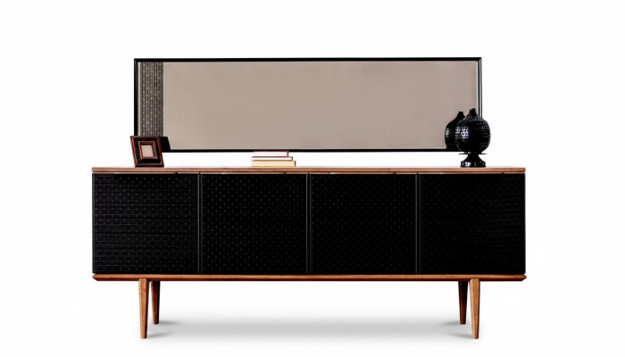 Luxus Anrichte Sideboard mat Spigel Design Modern Kommoden Holz Ariichtung
