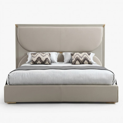 Luxus Schlofkummer Bett Designer Miwwelen Duebelbett Wäiss Textil Better Holz Nei
