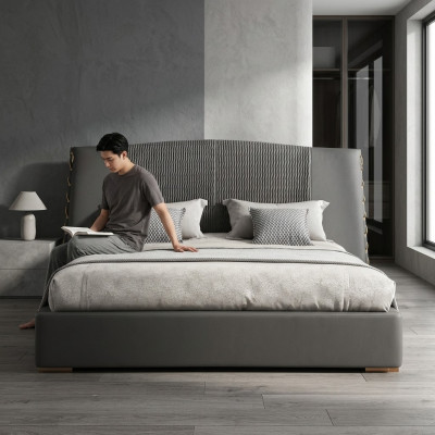 Luxusbett Holzbetter Bettrahmen Grau Duebelbettgestell Better Duebelbetter-