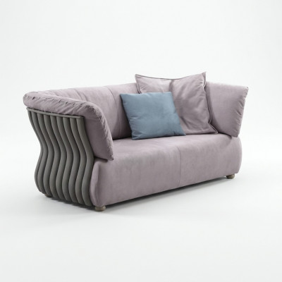 Sofa 2 Sëtzer Designer Sofa Couch Polstersofa Couchen Stoff Textil Nei