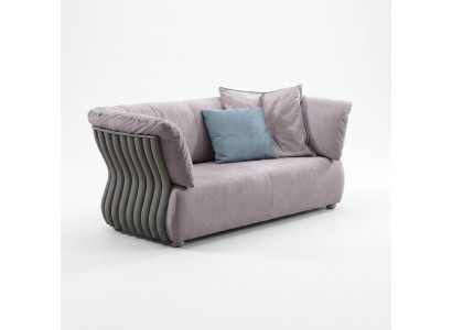 Sofa 2 Sëtzer Designer Sofa Couch Polstersofa Couchen Stoff Textil Nei