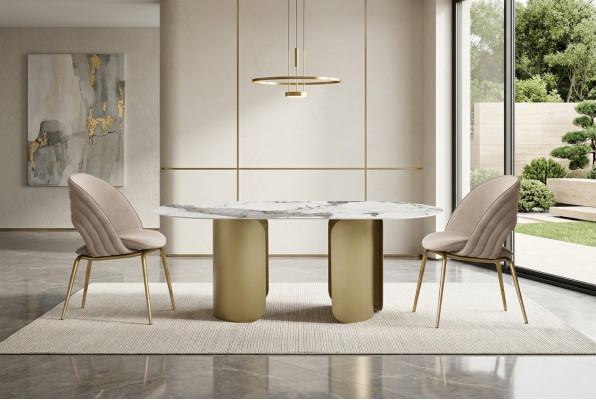 Exklusivt Iesszëmmer Set Besteet aus 5 Deeler: Iessdësch + 4x Still Luxus Komplett
