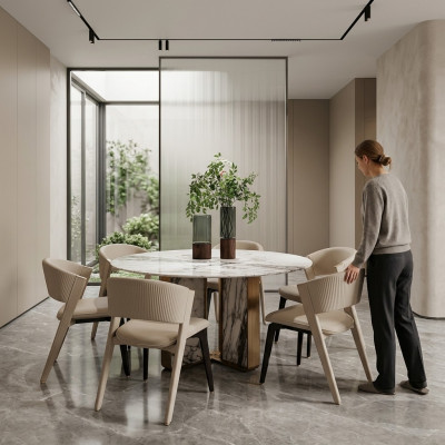 Luxus Iesszëmmer Set Iessdësch 6x Still Iesszëmmer Grupp Design Iessgrupp Neij
