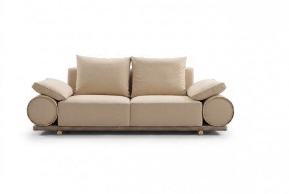 Modern Sofa 3 Sëtzer Wäiss Faarf Designer Polstersofa am Wunnzëmmer nei